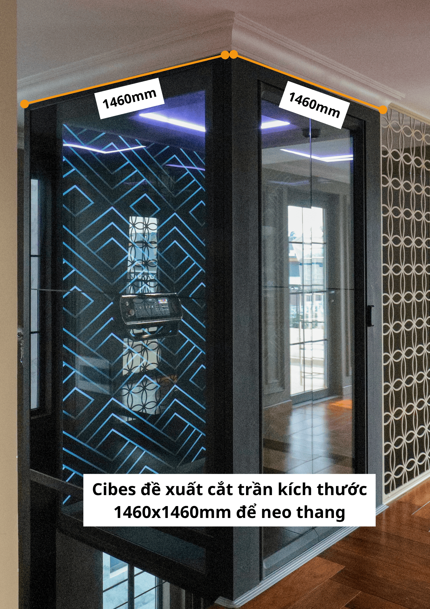 Cibes đề xuất cắt trần tầng trên cùng để neo thang